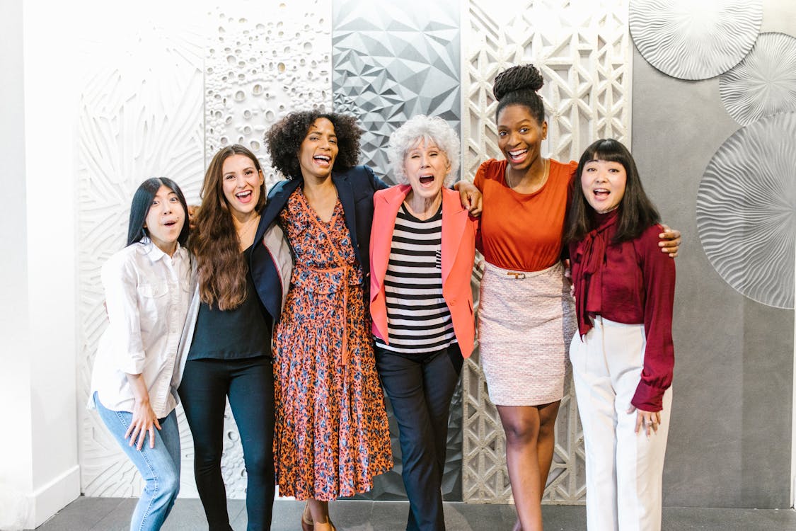 Diverse group of professional women collaborating together